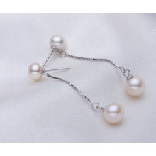 Boucles d&#39;oreilles en perles d&#39;eau douce en argent 925